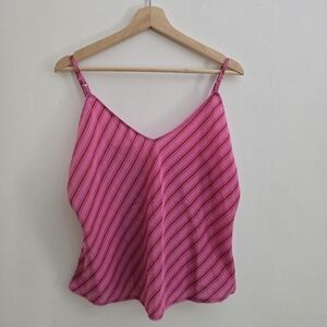Sleep Club Pink Red Striped Cami Camisole Top XL
